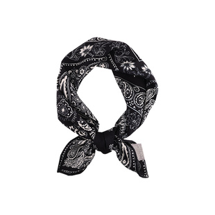 实用型黑白-真丝羊毛复古佩斯利黑白百搭丝巾方巾简约卷边双面女