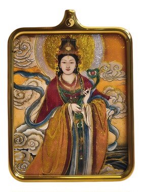 纯手绘海神妈祖唐卡吊坠妈祖娘娘
