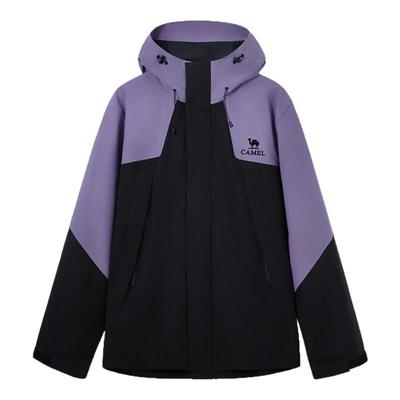 骆驼男装夹克外套男款2025新款连帽徒步休闲登山运动防风防水冲锋