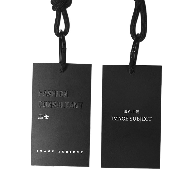 高级PVC工牌定制黑色工作牌员工工作证挂牌胸牌工作卡摄影工号牌