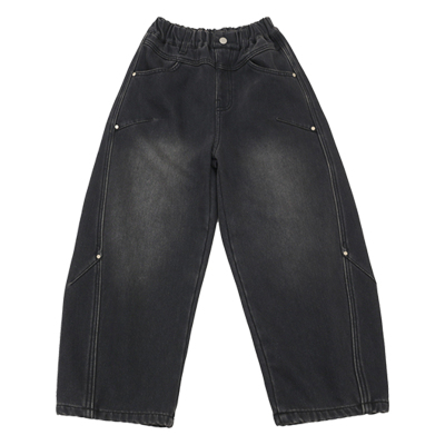 男童裤子加绒一体绒加厚牛仔裤暖