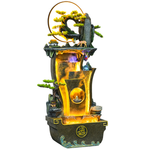 客厅落地循环流水摆件办公室招财假山喷泉水景装饰风水轮开业礼物