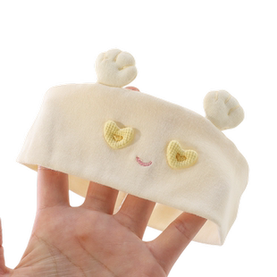 婴儿护囟门发带帽子夏季纯棉新生儿男童女宝宝遮脑门头卤胎帽头带