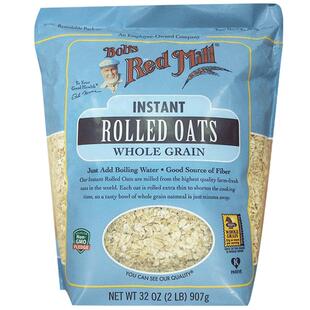 Bob's Red Mill/鲍勃红磨坊即食燕麦片营养早餐代餐纯麦片全谷物