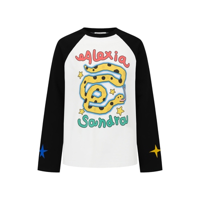 大张伟徐璐贺峻霖同款Alexia Sandra幸运星星贪吃蛇插肩袖长袖T恤