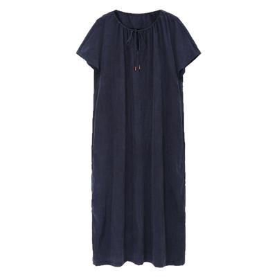 雾面纯色极简连衣长裙