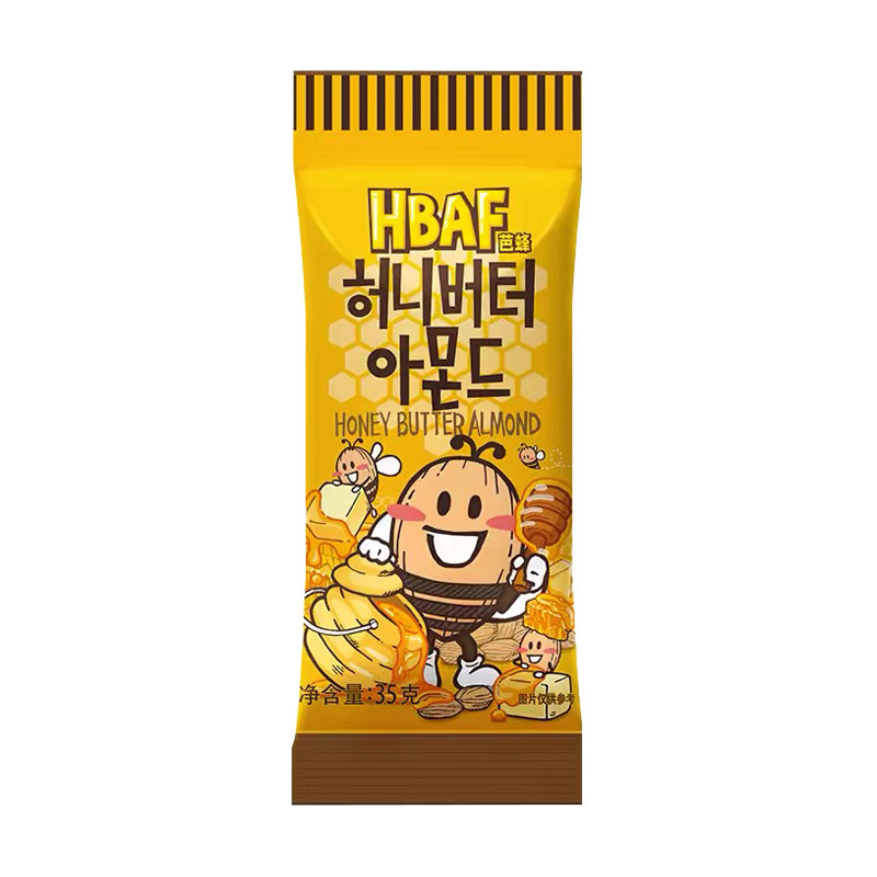 4袋包邮芭蜂扁桃仁混合坚果蜂蜜黄油味山葵韩国进口临期特价食品
