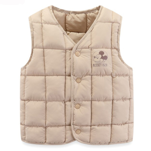 迪士尼品牌正品儿童羽绒棉背心男童女童内胆马甲宝宝外穿秋冬马夹