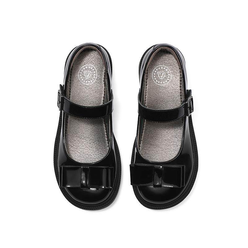 泰兰尼斯meta女童黑皮鞋