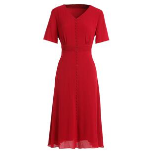 乔万尼真丝连衣裙高级感商场同款夏季新款高端桑蚕丝长裙EI2E789