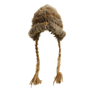 兔毛混纺毛茸针织帽子女冬季加厚护耳防寒显脸小休闲保暖毛绒帽