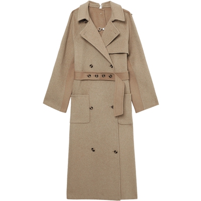 ITROKH长款毛呢大衣干练气场