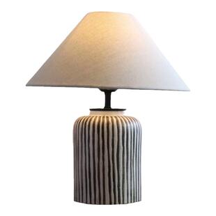 侘寂风手工陶瓷台灯日式简约民宿酒店书房客厅卧室床头灯美式复古