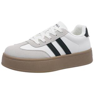 森马女鞋德训鞋女款2025夏季透气爆款厚底小白鞋休闲增高运动板鞋