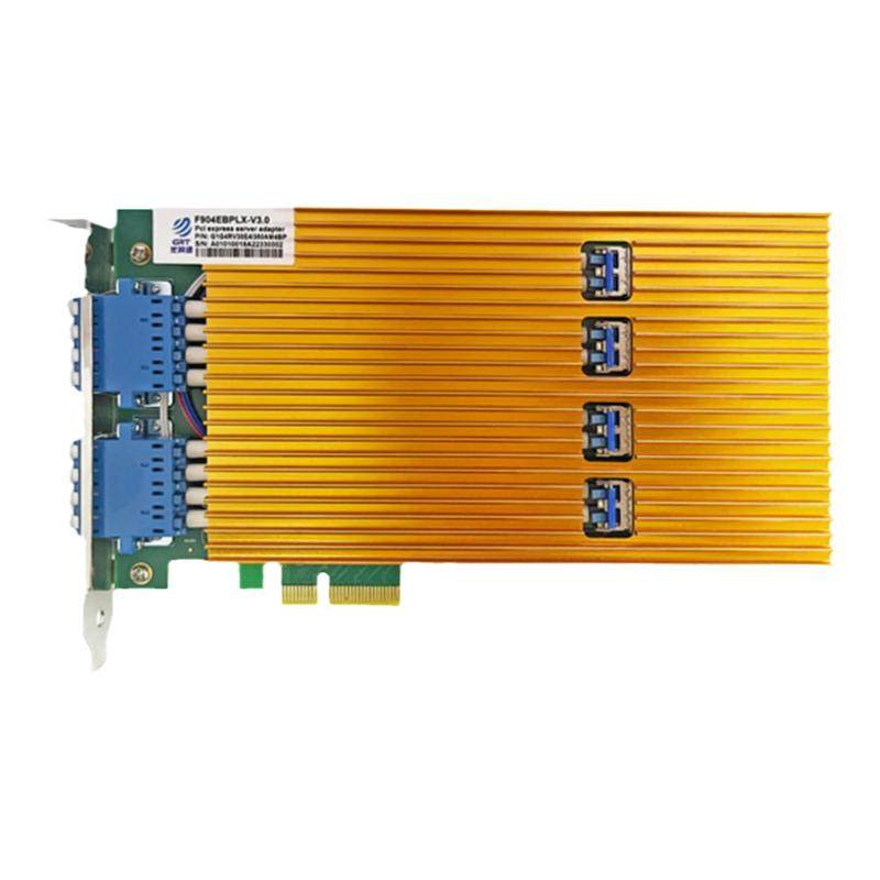 光润通 F904EBPLX-V3.0  千兆四光口PCI-E X4双路单模Bypass   I350AM4芯片网卡