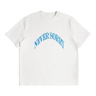 ok center never sorry 基础白蓝大标 宽松基础纯棉重磅