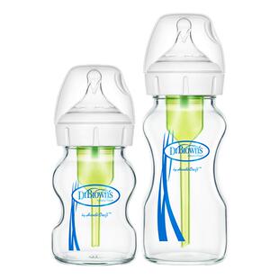布朗博士玻璃奶瓶婴儿新生0到6个月一岁以上宽口径防呛防胀气奶瓶