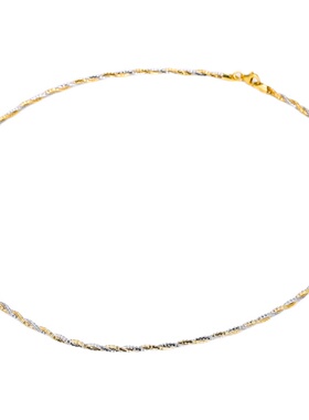 意大利纯银镀彩金项圈不褪色过敏