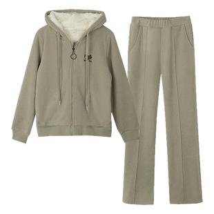 中老年运动服套装女秋冬2025新款中年妈妈冬装外套加绒加厚两件套