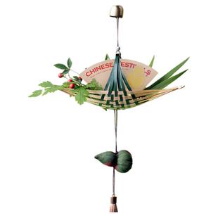 自然造物乌篷船竹编香囊门挂diy手工挂件香包风铃装饰文创礼物