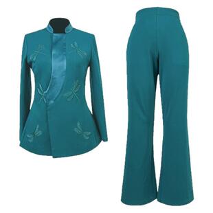 浒城古娘新款刺绣高定气质优雅通勤长袖新中式国风两件套装女春秋