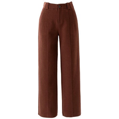 高腰休闲阔腿裤女毛呢裤子