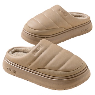 朴西棉拖女士防水加绒保暖秋冬季厚底外穿2025新款居家室内毛毛鞋