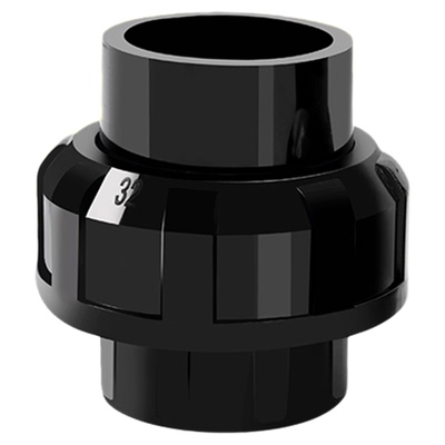 黑色PVC活接塑料直通给水管20mm