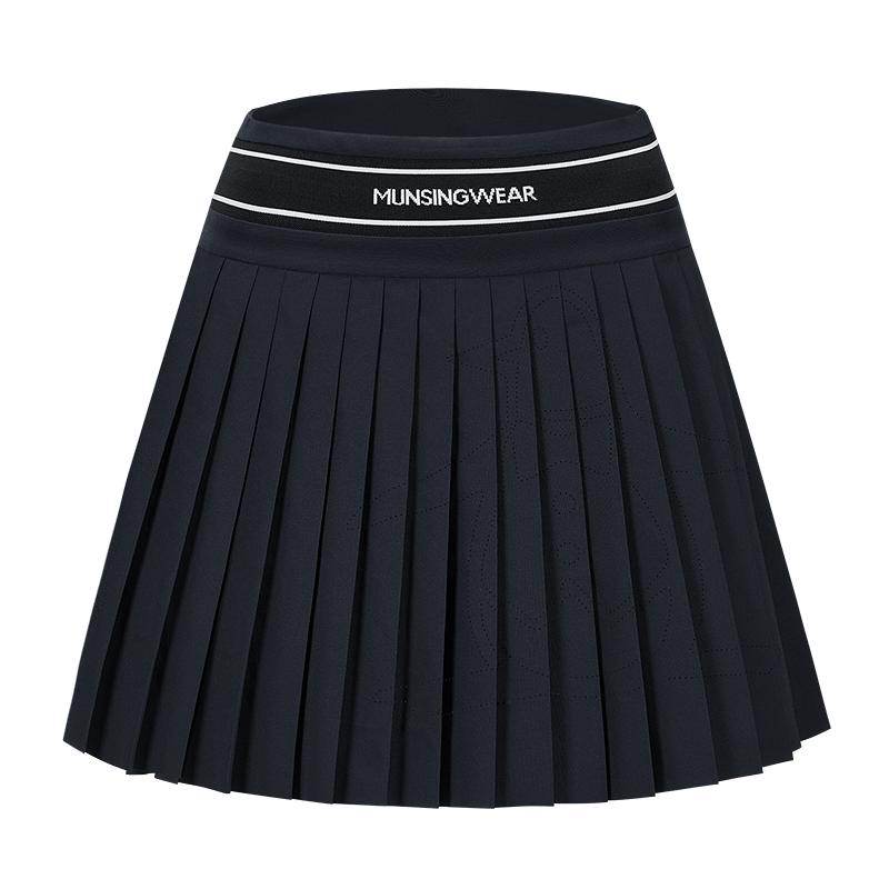 【激光冲孔】Munsingwear万星威高尔夫秋冬女士百褶短裙半身裙子