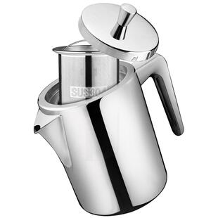 304不锈钢小号泡茶壶功夫家用滤茶水隔单壶手冲茶器短嘴中式茶具