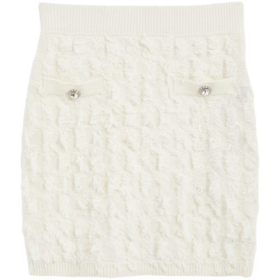 bebe冬季新款花纱纯色半身裙