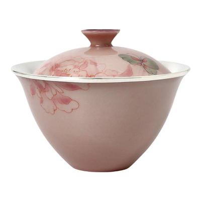 恋物志纯银盖碗纯手工中式银器