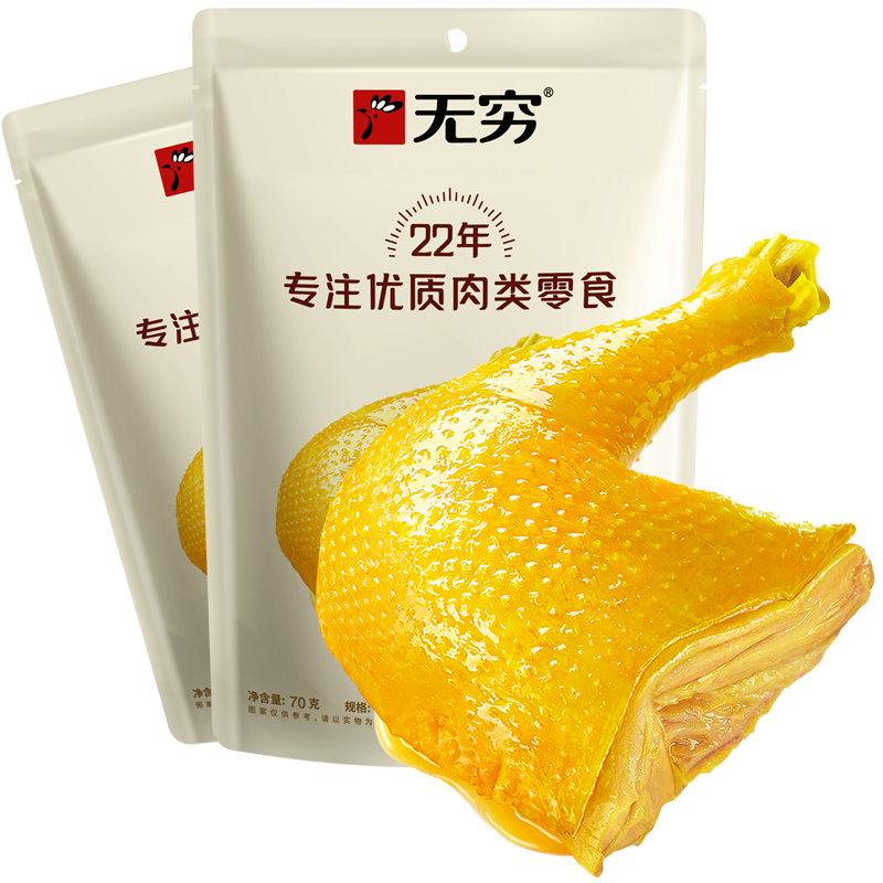 无穷盐焗鸡腿70g*2袋 办公室休闲零食 旅游卤味熟食网红小吃特产