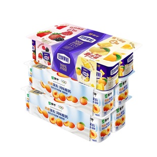 蒙牛双拼0蔗糖西柚蓝莓风味酸奶8杯+鲜果粒黄桃风味圆周杯16杯