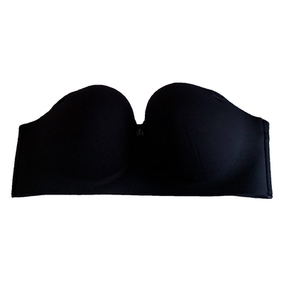 AA小平胸半杯无肩带光面聚拢文胸