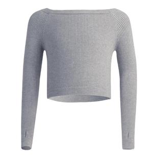 儿童舞蹈服秋冬季长袖芭蕾舞练功服女童一字领毛衣中国舞跳舞外套