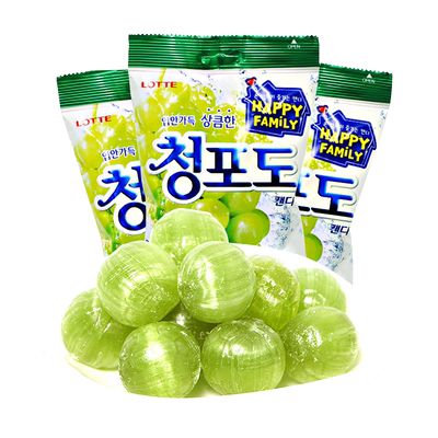 韩国进口乐天青葡萄味硬糖