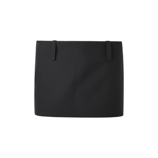 ourhour 知识分子 黑色低腰直身盆骨西装裤裙 女春夏设计感超短裙