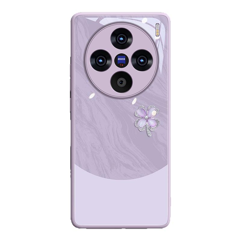适用vivoX100系列南糯紫玻璃壳