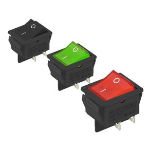 船型开关4脚2档红色带灯 翘板开关电源开关KCD4四脚两档 六脚两档