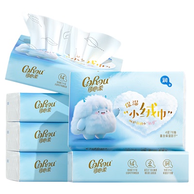 可心柔保湿小绒巾4层加厚乳霜纸