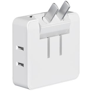 超薄转换插头二脚插座转换器沙发靠墙缝隙旋转折叠插头扩展一转三