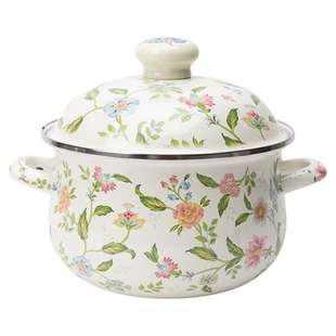 搪瓷双耳汤锅熬中药家用猪油盆罐子食品级加厚珐琅煲汤耐高温炖锅