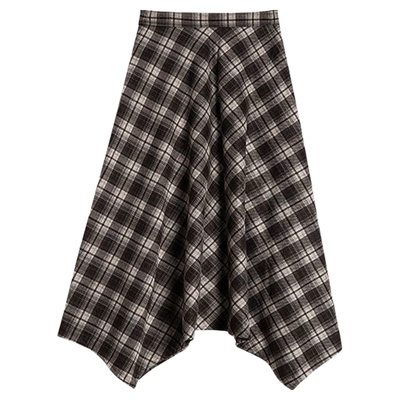 复古格纹绝美巨好看的半身裙