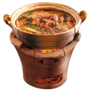 围炉煮茶土火灶砂锅老式红泥炉木炭烧烤肉炖汤取暖家用港式打边炉