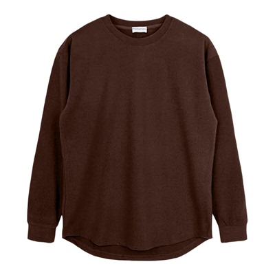 重磅双面德绒打底衫2025冬季新款休闲时尚男士弧形下摆纯色卫衣潮