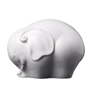 东方泥土招财守宝象禅意摆件德化白瓷家居客厅酒柜电视柜玄关装饰