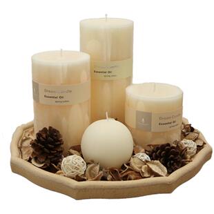 香薰蜡烛组合套装白色超大号圆柱摆件婚礼布置家用卧室内安神高级