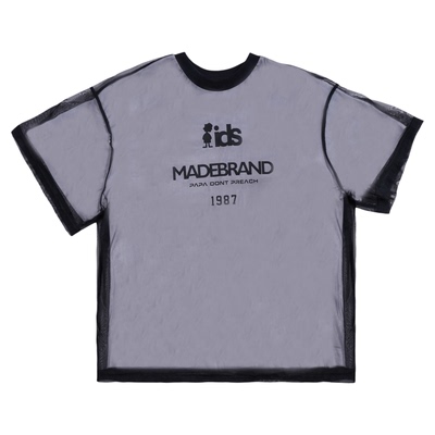 memoryin童装短袖网纱双层T恤