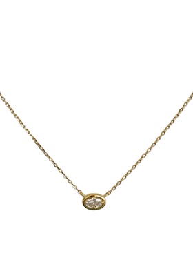 PAUSA ANN s925 通勤时髦小旦形高品质锆石点睛金银项链